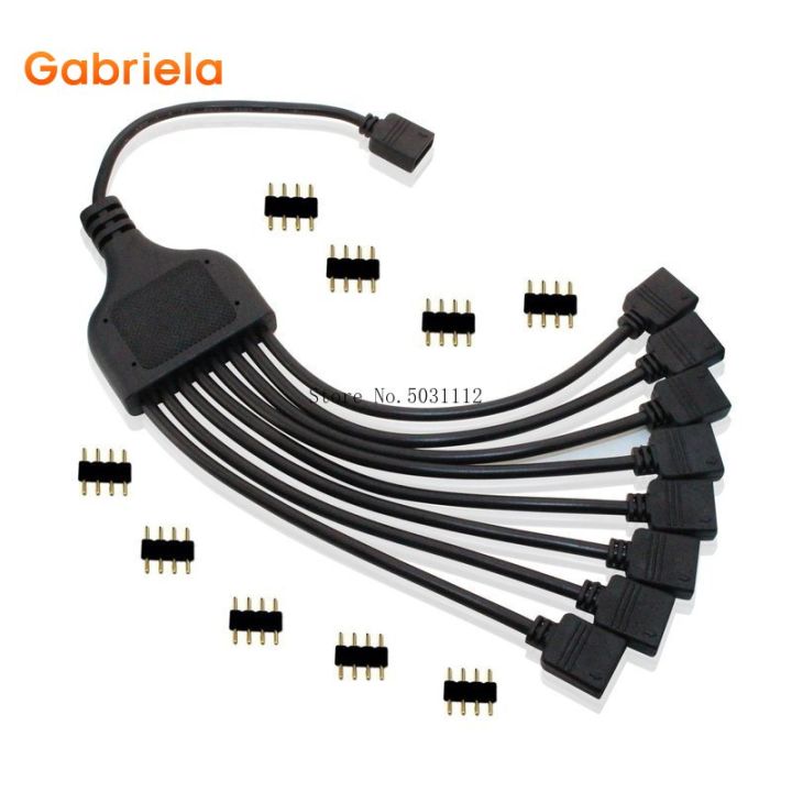 【free Delivery】 4 Pin Rgb Connector Cable 1 To 2 3 4 5 6 8 To Female Splitter Connector 