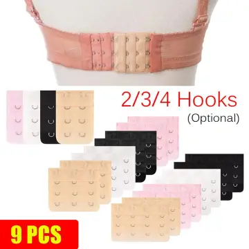 9PCS Womens Bra Extender Set Strap Extension 2/3 Hooks Beige Elastic  Comfortable 