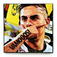 Paulo Dybala เปาโล ดีบาล่า Juventus ยูเวนตุส รูปภาพ​ติด​ผนัง​ pop art พร้อมกรอบและที่แขวน ฟุตบอล​ กรอบรูป​​ ของขวัญ รูปภาพ แต่งบ้าน