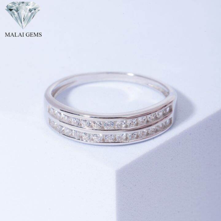 malai-gems-แหวนเพชร-เงินแท้-925-เคลือบทองคำขาว-ประดับเพชรสวิส-cz-รุ่น221-r11139-แถมกล่อง-แหวนเงินแท้-แหวนเงิน