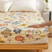 ❍✷ 3pcs/Set 100 Cotton Bed Sheet With Elastic Flower Bed Fitted Sheet 2pc Pillowcases Twin Full Queen King Cal-King Size B97