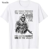 Baddest In The Valley Skull Gun Lover Gift T-Shirt Funny Vintage Gift For Men S-4XL-5XL-6XL