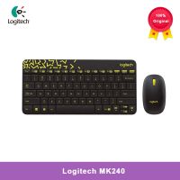 ชุดคอมโบแป้นพิมพ์และเมาส์ไร้สายนาโน MK240 Logitech J28เหมาะสำหรับสำนักงานบ้านคอมพิวเตอร์โดยใช้