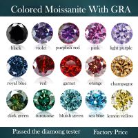 Colored Loose Moissanite Stones 0.5-3CT Black Pink Green Moissanites Beads Brilliant Cut D Color Grown Lab Grown Fine Jewelry Exterior Mirrors