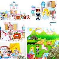 TheWoodyToys ของเล่นไม้ ชุดสร้างปราสาทเจ้าหญิง 67  PCS มีประป๋องพร้อมถุงผ้าและจิ๊กซอว์