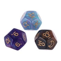 【CW】3Pcs ชุด Dichromatic D12 Polyhedral โหราศาสตร์ Dices Constellation Divination เกมกระดาน ของขวัญ กำนัล gift gift gift gift Christmas Gift