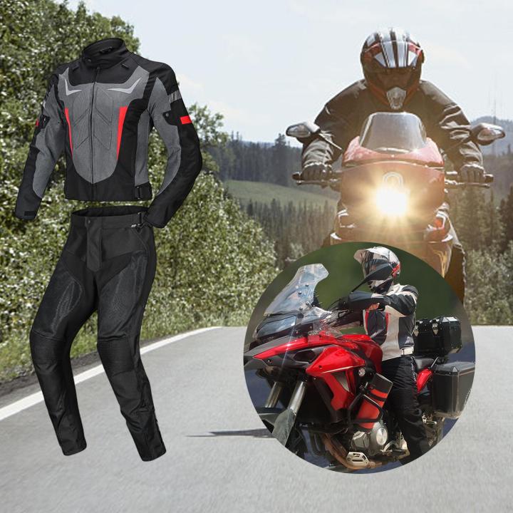 เสื้อแจ็กเก็ตขี่นักขี่จักรยานยนต์จักรยานยนต์ชุดกางเกงแจ็คเก็ตรถจักรยานยนต์กันน้ำ-ccaire