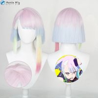 {AH Department Store}45ซม. สั้น Lucy คอสเพลย์ Cyberpunk Edgerunners วิกผม Lucyna Kushinada Wigs Multicolor Gradient ผมทนความร้อนฮาโลวีน