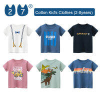 27Kids Store เสื้อยืดแขนสั้นของเด็กเสื้อยืดเด็กหญิงเด็กชายสำหรับเด็กทารก (1Y-8Y) 2023สำหรับเด็กผู้ชายฤดูร้อน