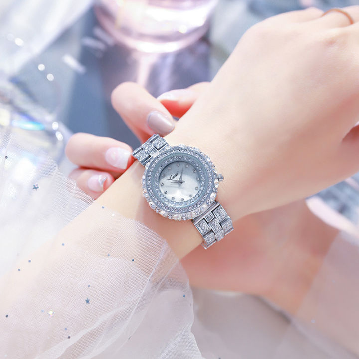 นาฬิกาแฟชั่นผู้หญิง2023ใหม่นาฬิกาผู้หญิงเพชรเต็มรูปแบบนาฬิกาควอตซ์