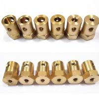 4PCS Brass 12mm Hex Coupling Robot Motor Car Tire Connector 2mm 3mm 3.17mm 4mm 5mm 6mm 7mm 8mm adapter