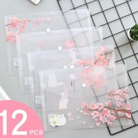 【CC】 12pcs Transparent for Documents File Folder Test Paper Organizer Storage Kawaii School Office Stationery