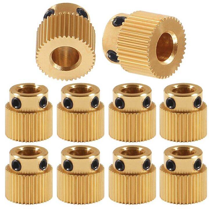 10PCS Brass Gear Extruder Wheel 40 Teeth 5Mm Bore For Creality CR10