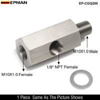 【】 WWI MALL 1/8 NPT &amp; 1/8" BSPT &amp; M10X1.0ทีออฟเซนเซอร์วัดความดันไปยังอะแดปเตอร์จ่ายเทอร์โบท่อน้ำมันมาตรวัด EP-CGQ98