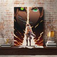 Self-Adhesive Wall ผ้าใบ Eren Jaeger Attack บน Titan ตกแต่งบ้านภาพวาดอะนิเมะโปสเตอร์ห้องนั่งเล่น Liyanhong2