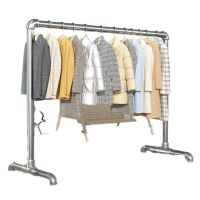 Spot parcel post Steel Clothes Hanger Floor Balcony Household Folding Cool Clothes Single Rod Bedroom Simple Hanger Clothes Cap Quilt Fantastic