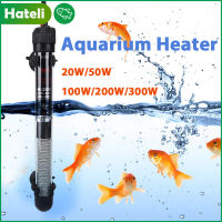 HATELI Submersible Aquarium เครื่องทำความร้อน25/50/100/200/300W ถังปลาแก้วความร้อน Rod อุณหภูมิคงที่อัตโนมัติ2ถ้วยดูดเหมาะสำหรับน้ำเค็มและน้ำจืด