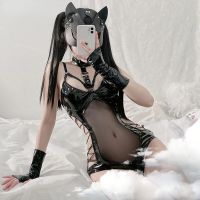 Sexy Patent Leather Queen Cat Girl Sexy Lingerie Uniform Temptation Suit Pajamas Nightclub Performance Clothing