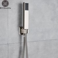 Brushed Nickel Handshower with 150cm stainless steel Shower Hose Plastic Handshower Bracket Wall Mounted Handshower Head Showerheads