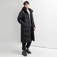 [COD] Mens Down Hooded Jacket Youth Couple Mid-length Over-the-Knee Warm Coat