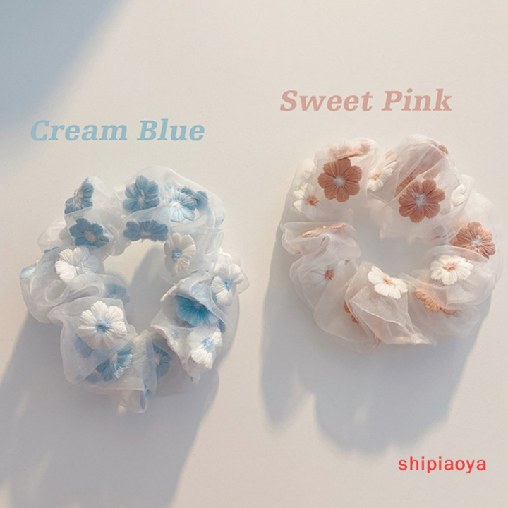 shipiaoya-เชือกถักลายน่ารักๆสำหรับผู้หญิงเครื่องประดับผมผ้าตาข่ายแบบโปร่งใสตาข่ายสีชมพูโรแมนติก