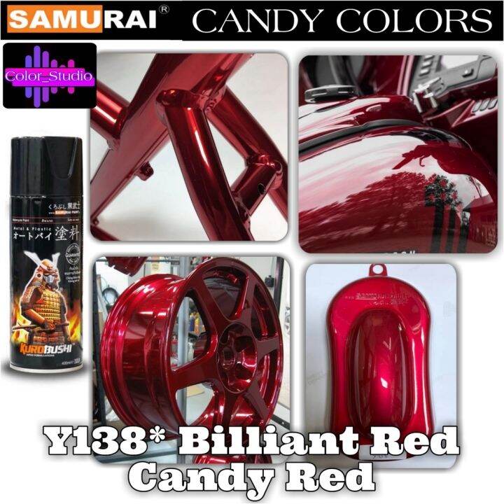 SAMURAI SPRAY PAINT Y138x Brilliant Red Yamaha / Candy Red Candy Colors