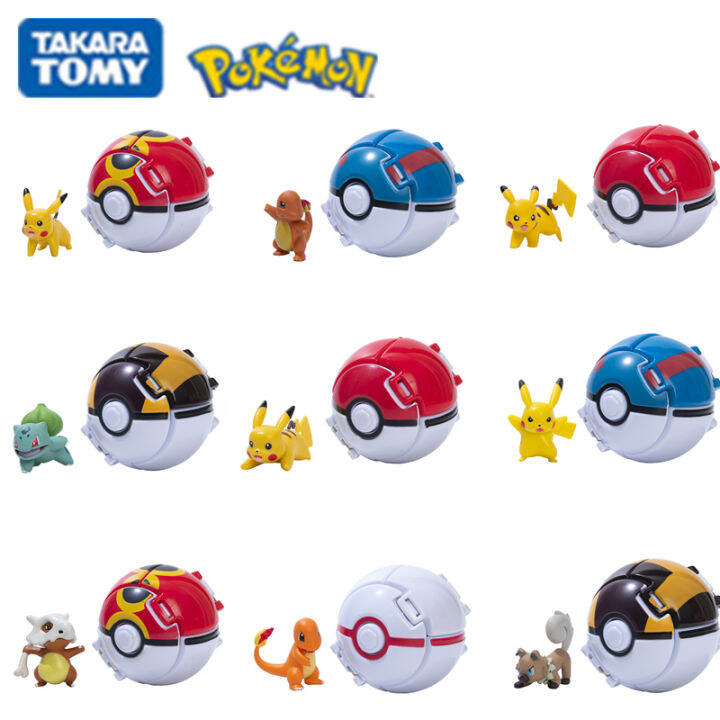 ใหม่-tomy-pokemon-ball-pokeball-อะนิเมะรูป-pikachu-squirtle-pocket-monster-variant-pok-mon-elf-ball-ของเล่น-action-รุ่นของขวัญซื้อจำนวนมาก