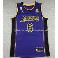 ☒ 2023 new men Los Angeles Lakers 6 LeBron James embroidery basketball jerseys jersey purple black border