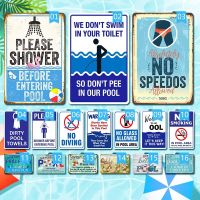 Swimming Pool Signs Pool Rules Metal Tin Signs 8 x 12 Inches(Contact seller, free custom pattern)