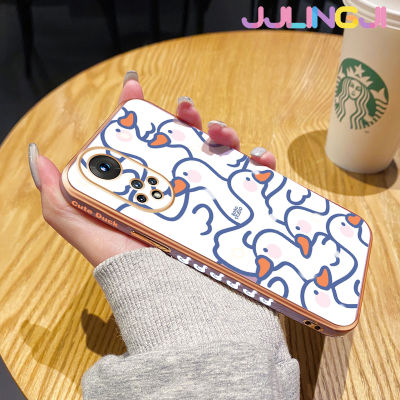 Jlingji เคสเคสสำหรับ Honor 50 70 5G Magic 4 Pro Magic 5 Pro ลายการ์ตูนน่ารักรูปหงส์ขาวสวยดีไซน์ใหม่ด้านข้างเคสโทรศัพท์ซิลิโคนฝาปิดเลนส์เต็มกล้องป้องกันกล่องกันกระแทก Softcase