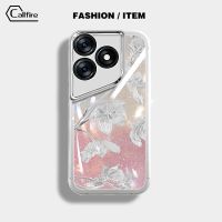 Callfire เคสโทรศัพท์กระดาษสีชมพูเคลือบเงาสำหรับ Infinix Hot 30 X6831ลาย TPU ลายดอกไม้ Bauhinia ป้องกันการชน