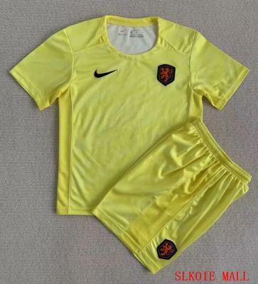 เสื้อเจอร์ซีย์สีเหลืองเนเธอร์แลนด์เสื้อเสื้อแข่งฟุตบอล23/24ไทยเสื้อชุดกางเกงขาสั้น