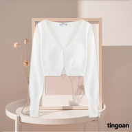 Áo set len cardigan dài tay kèm hai dây trắng tingoan SWEET WILD CARDIGAN thumbnail