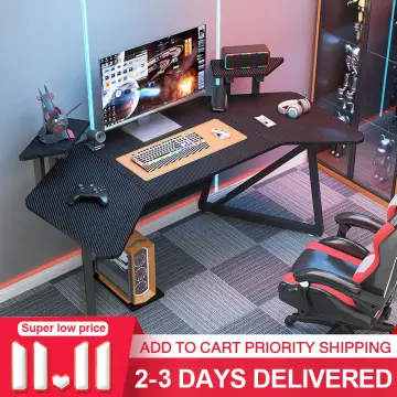 SPIRIT Z-Shaped Black Gaming Desk,Ergonomic Esports Gamer Desk,RGB