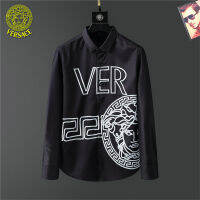 ♥(ภาพจริง)♥2023ใหม่ VersaceˉMen S Fit เสื้อแขนยาวอย่างเป็นทางการเสื้อหล่อที่มีคุณภาพสูงแฟชั่นโลโก้พิมพ์ผ้าฝ้าย100% ธุรกิจสบายๆเสื้อด้านบน