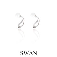 SWAN - Mia Pearl Ear Clip ต่างหูเงินแท้ ไม่ต้องเจาะ ต่างหูหนีบมุกแท้ มุกน้ำจืด