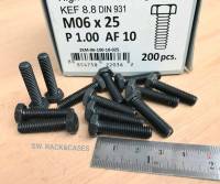 สกรูน็อตมิลดำ M6x25mm (ราคาต่อแพ็คจำนวน 50 ตัว) ขนาด M6x25mm P1.0 AF10 น็อตเบอร์ 10 เกรดแข็ง 8.8 แข็งแรงได้มาตรฐาน