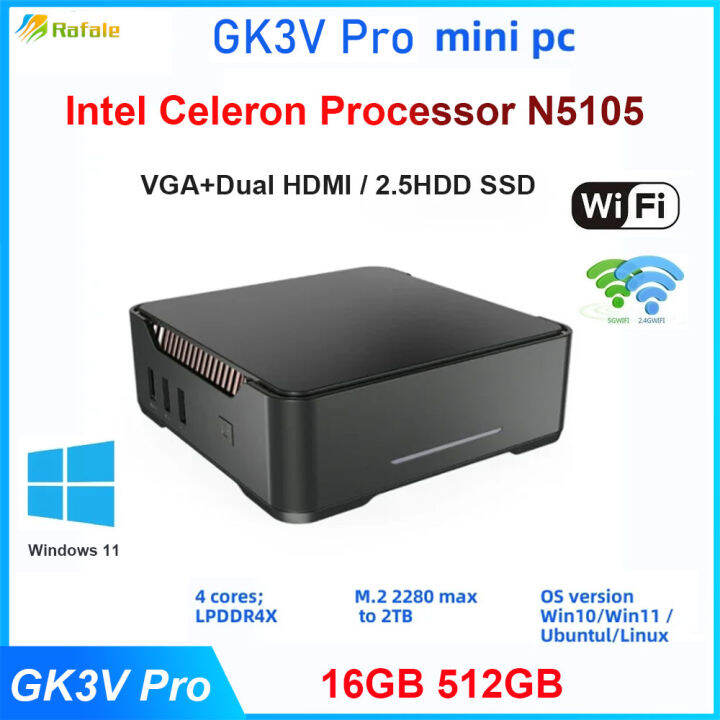 GK3V Pro Mini PC Intel celeron N5105 Quad core 8GB RAM 128GB/256GB