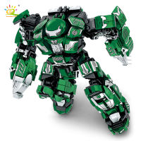 HUIQIBAO Boys DIY Super Armor Robot Model Building Blocks Military Warrior Mecha Figures Weapon Bricks Toys For Children Gifts