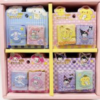 Sanrio My Melody Notepad Kuromi 2ชิ้นพวงกุญแจ Cinnamoroll พวงกุญแจ Mini Set กระเป๋าชุดเดรสแขนยาวสมุดบันทึกเด็กผู้หญิงเด็กเรียนไดอารี่ของขวัญ