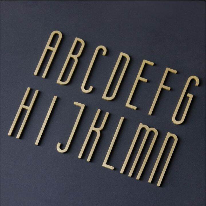 Solid Wall Decorative Brass Letters English Alphabet Home Decoration