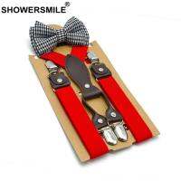 Red Baby Suspenders with Bow Tie Gray Kids Suspenders Set Olid Wedding Braces for Children 65cm*2.5 Boys Clothing