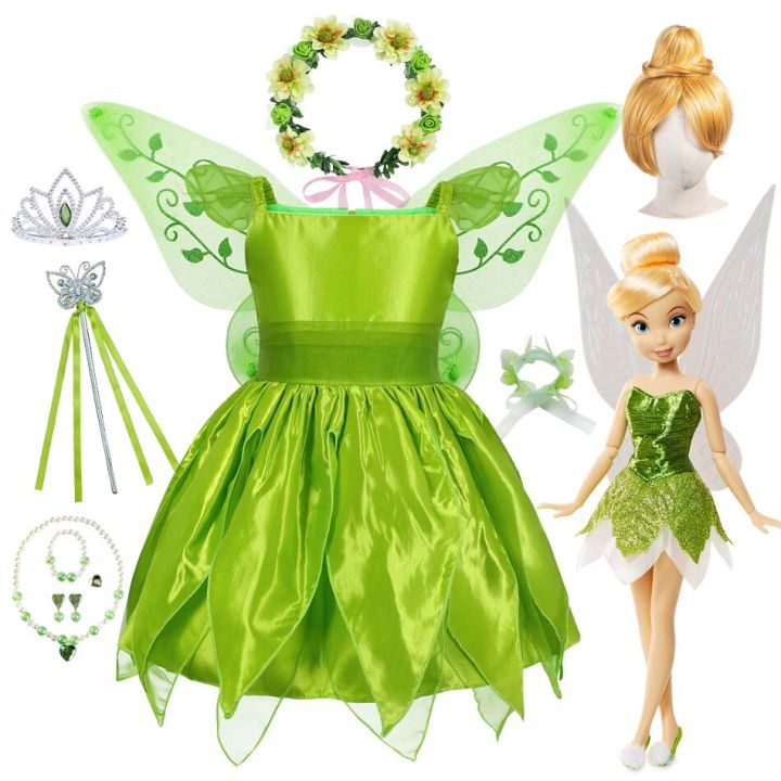 Girls Tinker Bell Costume Halloween Costume for Kids Green Tinkerbell ...