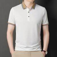 Mens Short Sleeve Knitted Sweater Summer Stand-up Collar Slim Fit Fashionable Design Polo Short-Sleeve T-Shirt Size:M-4XL