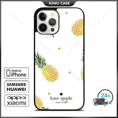 KateSpade 0203 Pineapple 3 Phone Case for iPhone 14 Pro Max / iPhone 13 Pro Max / iPhone 12 Pro Max / XS Max / Samsung Galaxy Note 10 Plus / S22 Ultra / S21 Plus Anti-fall Protective Case Cover