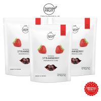 [Pack 3] NanaFruit Dehydrated Strawberry 50g. สตรอว์เบอร์รีอบแห้ง low sugar ขนาดซอง 50 กรัม (แพ็ค 3 ซอง)