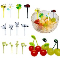 Bee Flower Fruit Fork Children Toothpick Food Prod Leaves Plastic Decoration Lunch Box Accessory Small Salad Tiny Mini Cake