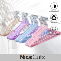 Nice Cute ♔ไม้แขวนผ้าสแตนเลส เคลือบ PVC กันลื่น ไม้แขวนเสื้อสีพาสเทล สินค้าพร้อมส่ง♔
