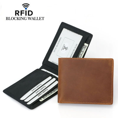 กระเป๋าสตางค์เรโทรกระเป๋าสตางค์ผู้ชายหนัง RFID