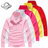 ▫❂  Slim Women Polo Shirt Spring Autumn Size S-4xl Female Solid Long Sleeve Tee Ladies Turn-Down Collar Tops Clothes Y49